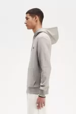 Fred Perry Tipped Hooded Men’s Sweatshirts Grey | SDYNO8724