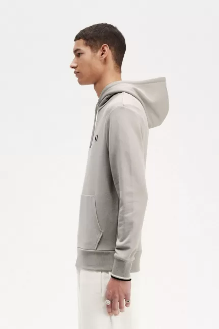 Fred Perry Tipped Hooded Men’s Sweatshirts Grey | SDYNO8724