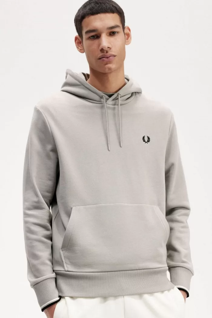 Fred Perry Tipped Hooded Men’s Sweatshirts Grey | SDYNO8724