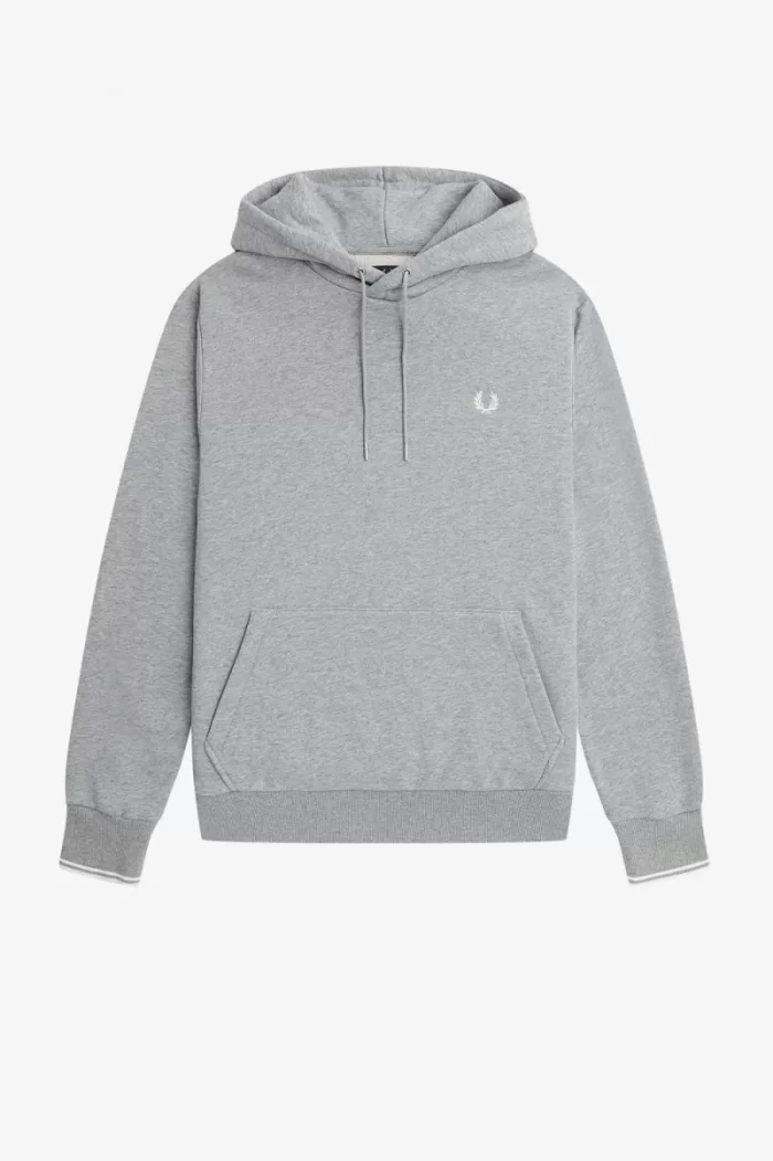 Fred Perry Tipped Hooded Men’s Sweatshirts Grey | WZQJG6134