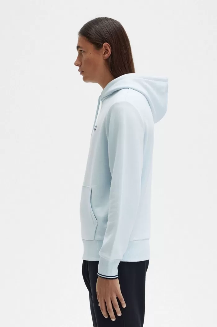 Fred Perry Tipped Hooded Men’s Sweatshirts Light Aqua | SXKBP4163