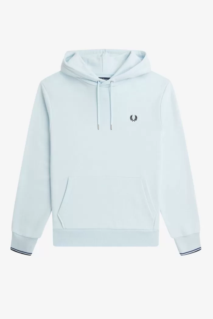 Fred Perry Tipped Hooded Men’s Sweatshirts Light Aqua | SXKBP4163