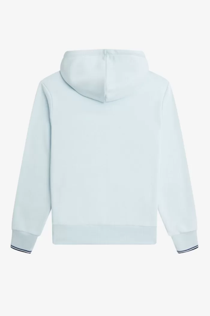 Fred Perry Tipped Hooded Men’s Sweatshirts Light Aqua | SXKBP4163