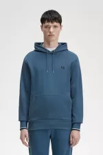 Fred Perry Tipped Hooded Men’s Sweatshirts Midnight Blue | ETNIL5280