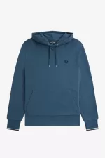 Fred Perry Tipped Hooded Men’s Sweatshirts Midnight Blue | ETNIL5280