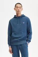 Fred Perry Tipped Hooded Men’s Sweatshirts Midnight Blue Light Aqua | CMZLW3482