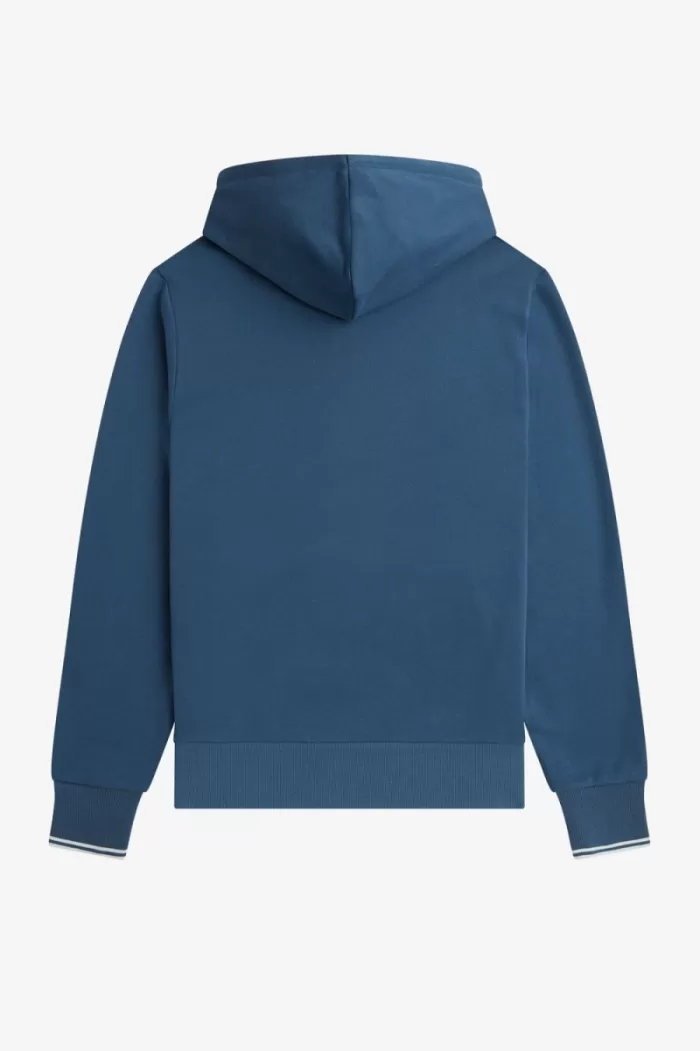 Fred Perry Tipped Hooded Men’s Sweatshirts Midnight Blue Light Aqua | CMZLW3482