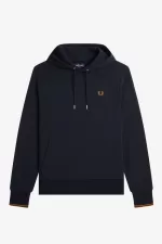 Fred Perry Tipped Hooded Men’s Sweatshirts Navy Dark Coffee | PXFQA3056