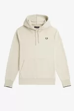 Fred Perry Tipped Hooded Men’s Sweatshirts Oatmeal Black | AMIUD6480