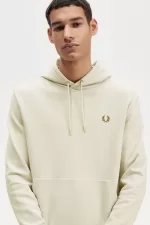 Fred Perry Tipped Hooded Men’s Sweatshirts Oatmeal | ISZAQ0972