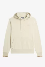 Fred Perry Tipped Hooded Men’s Sweatshirts Oatmeal | ISZAQ0972