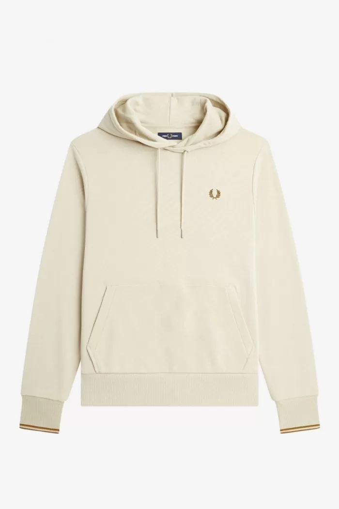 Fred Perry Tipped Hooded Men’s Sweatshirts Oatmeal | ISZAQ0972