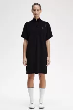 Fred Perry Tipped Piqué Shirt Women’s Dress Black | JDGWF1382