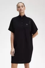 Fred Perry Tipped Piqué Shirt Women’s Dress Black | JDGWF1382