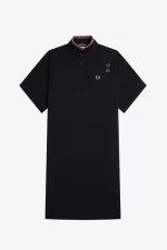 Fred Perry Tipped Piqué Shirt Women’s Dress Black | JDGWF1382