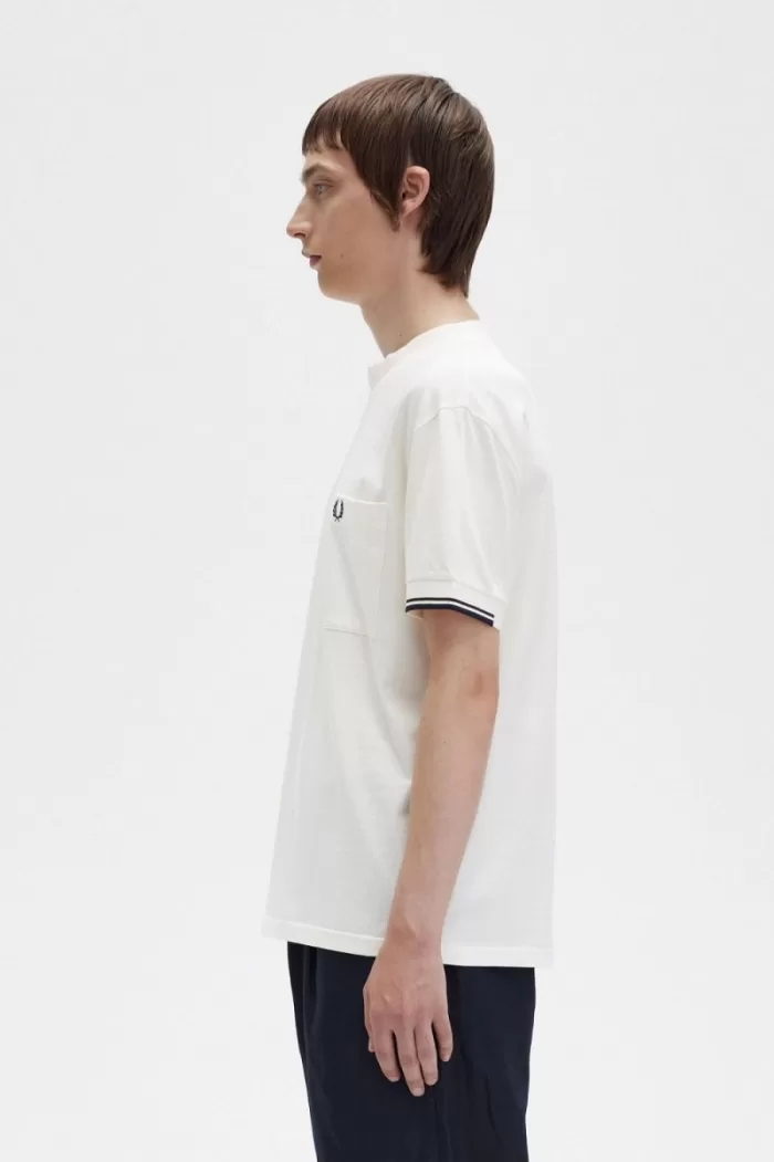 Fred Perry Tipped Sleeve Men’s T-Shirt Beige | IOTWD3475