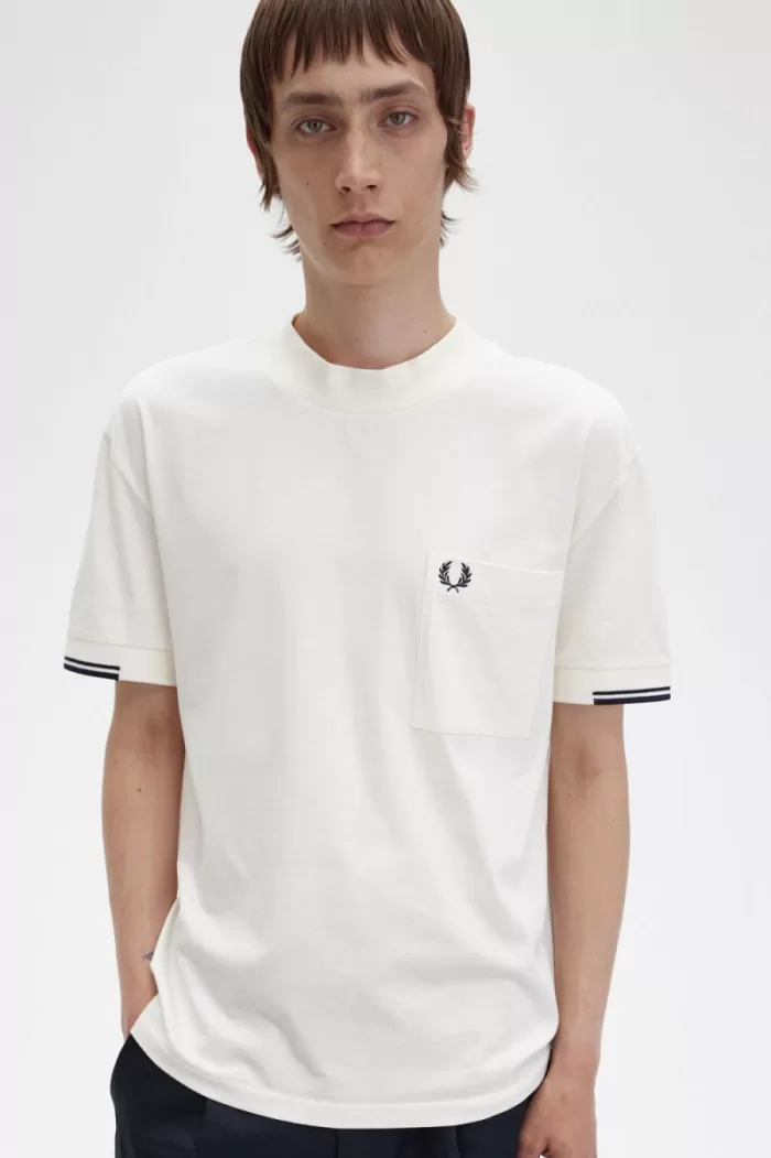 Fred Perry Tipped Sleeve Men’s T-Shirt Beige | IOTWD3475