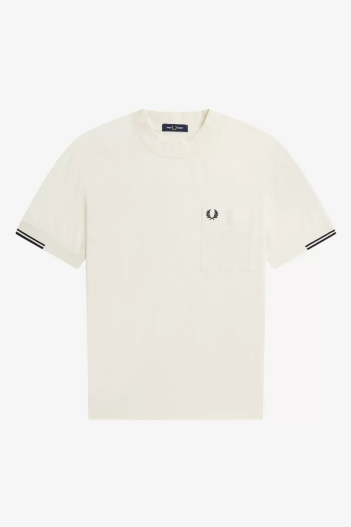 Fred Perry Tipped Sleeve Men’s T-Shirt Beige | IOTWD3475