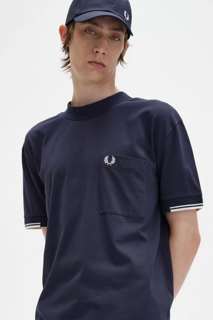 Fred Perry Tipped Sleeve Men’s T-Shirt Navy | LYERP5678