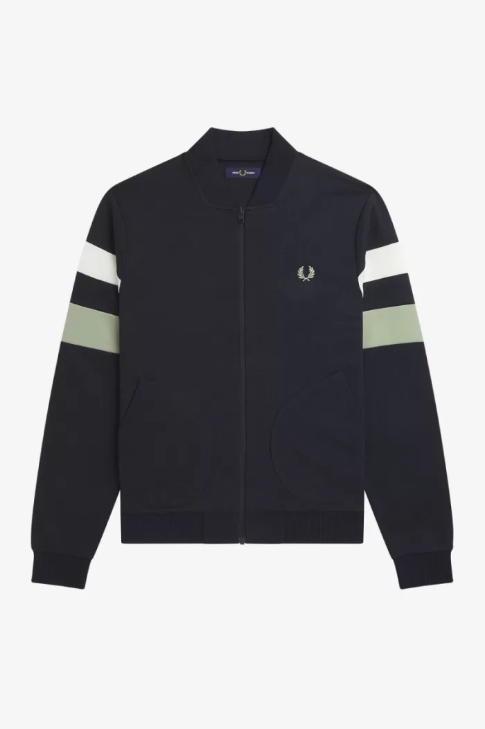 Fred Perry Tipped Sleeve Men’s Track Jackets Navy | AKOPC1758