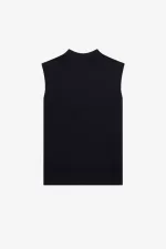 Fred Perry Tipped V-Neck Knitted Men’s Tanks Navy | PCIHB1432