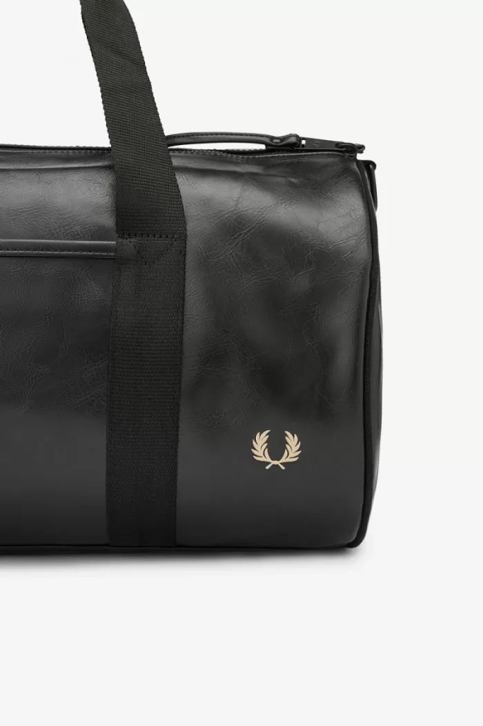 Fred Perry Tonal PU Barrel Men’s Bags Black | ZDKPE0753