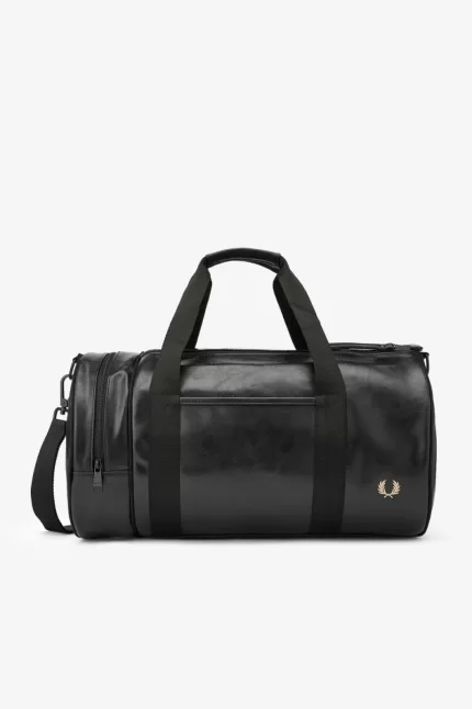 Fred Perry Tonal PU Barrel Men's Bags Black | ZDKPE0753