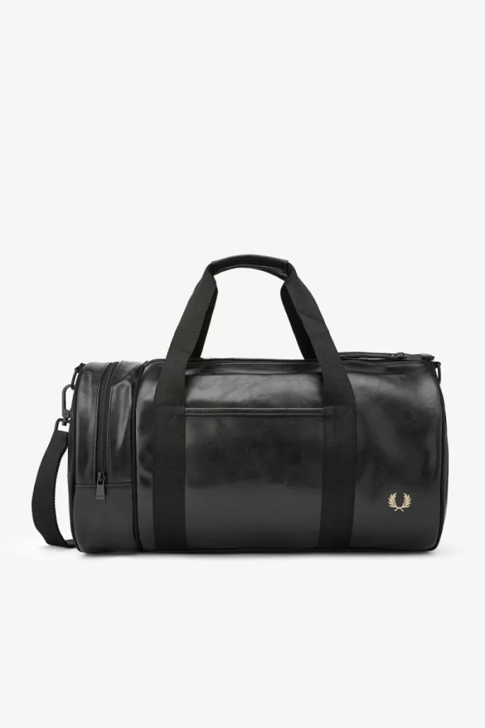 Fred Perry Tonal PU Barrel Men’s Bags Black | ZDKPE0753