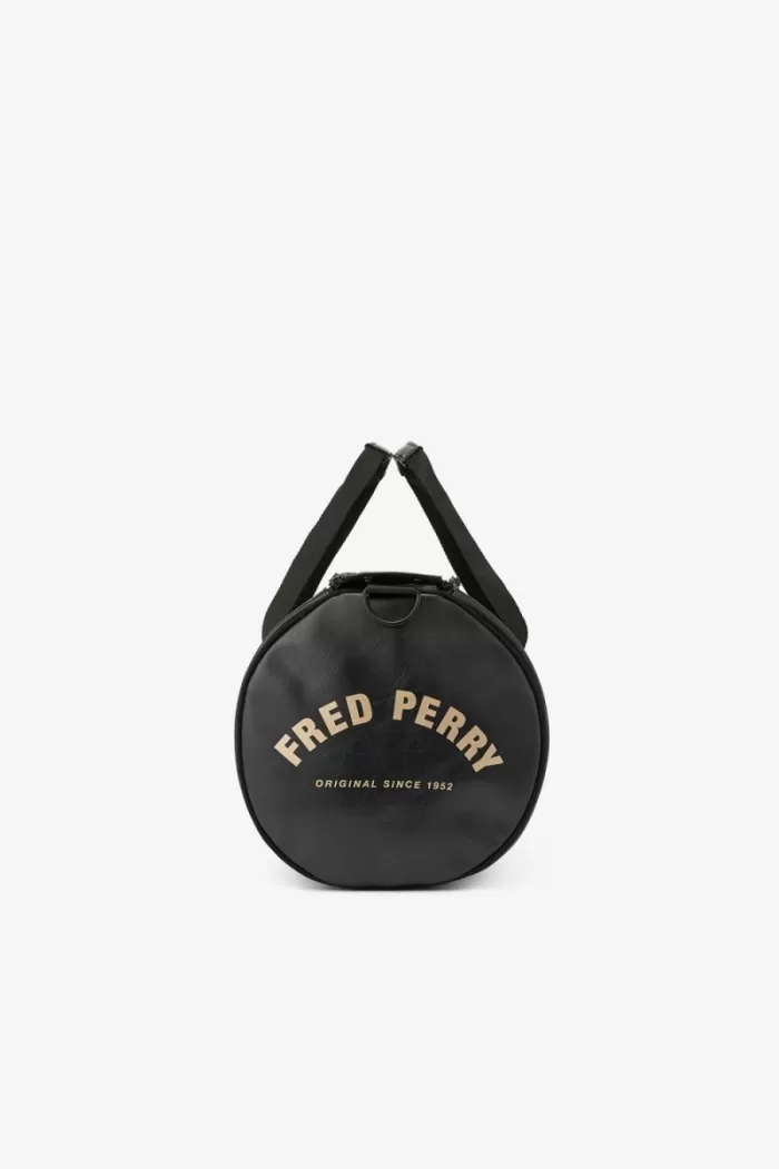 Fred Perry Tonal PU Barrel Women’s Bags Black | TAMYL0643