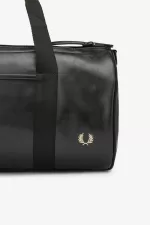 Fred Perry Tonal PU Barrel Women’s Bags Black | TAMYL0643