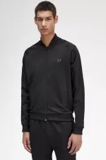 Fred Perry Tonal Tape Men’s Track Jackets Black | HOZMV6329