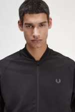 Fred Perry Tonal Tape Men’s Track Jackets Black | HOZMV6329