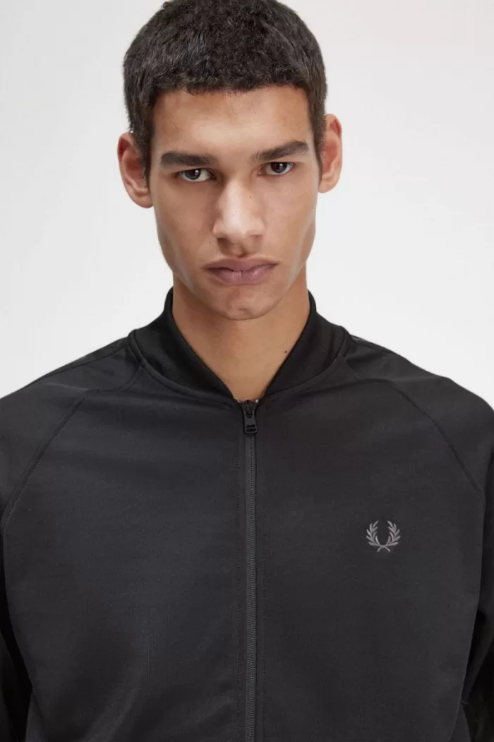 Fred Perry Tonal Tape Men’s Track Jackets Black | HOZMV6329