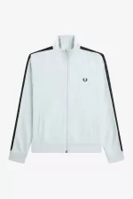 Fred Perry Tonal Taped Men’s Track Jackets Light Aqua Black | OLFWP8365