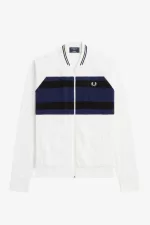 Fred Perry Towelling Bomber Jacket Men’s Track Jackets Snow White | TDUHL5217