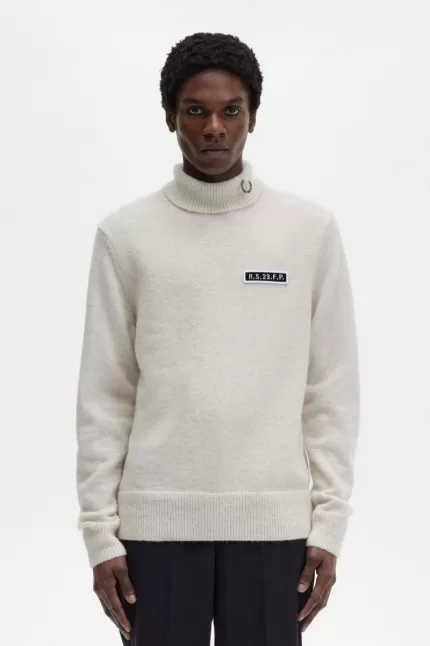 Fred Perry Turtleneck Men’s Jumper Beige | TQGRI1704