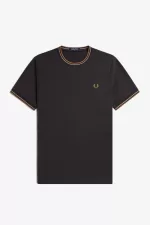 Fred Perry Twin Tipped Men’s T-Shirt Anchor Grey Green Dark Coffee | GNKJD6213