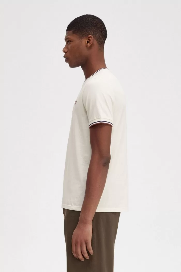 Fred Perry Twin Tipped Men’s T-Shirt Beige Whisky Brown | QAHPC0276