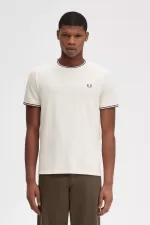 Fred Perry Twin Tipped Men’s T-Shirt Beige Whisky Brown | QAHPC0276