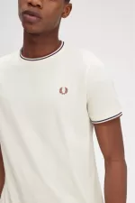 Fred Perry Twin Tipped Men’s T-Shirt Beige Whisky Brown | QAHPC0276