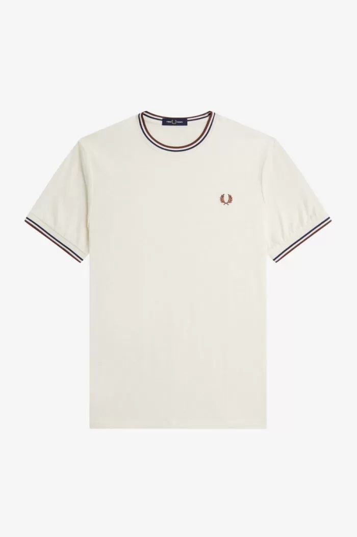 Fred Perry Twin Tipped Men’s T-Shirt Beige Whisky Brown | QAHPC0276