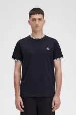 Fred Perry Twin Tipped Men’s T-Shirt Black | AJWRQ8629