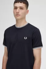 Fred Perry Twin Tipped Men’s T-Shirt Black | AJWRQ8629