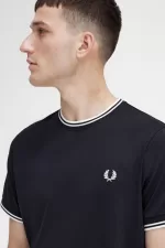 Fred Perry Twin Tipped Men’s T-Shirt Black | AJWRQ8629