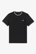 Fred Perry Twin Tipped Men’s T-Shirt Black | AJWRQ8629