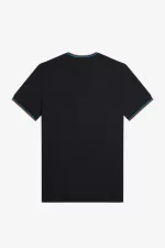 Fred Perry Twin Tipped Men’s T-Shirt Black Cyber Blue Light Rust | KNBSL5398