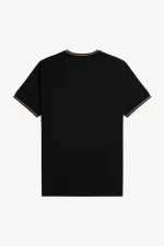 Fred Perry Twin Tipped Men’s T-Shirt Black Green Brown | JLIVD0639