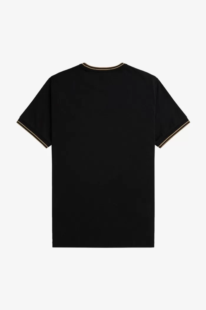 Fred Perry Twin Tipped Men’s T-Shirt Black Green Brown | JLIVD0639