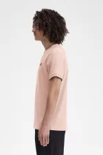 Fred Perry Twin Tipped Men’s T-Shirt Dark Pink Dusty Rose Black | DLOXG7102