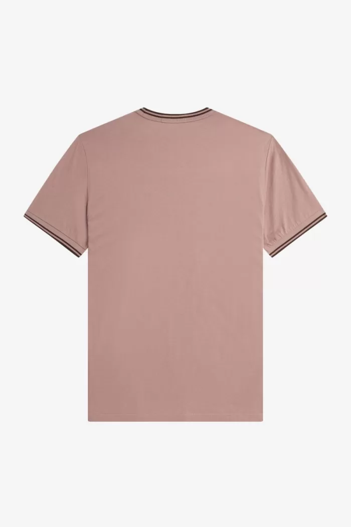 Fred Perry Twin Tipped Men’s T-Shirt Dark Pink Whisky Brown | JMFOB2853